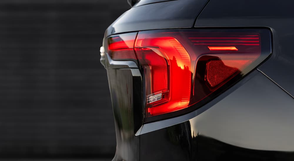 Rear brake light on a black 2025 GMC Terrain.