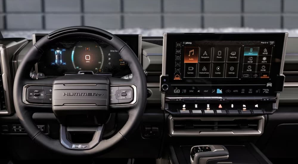 The black dash in a 2025 GMC Hummer EV for sale.