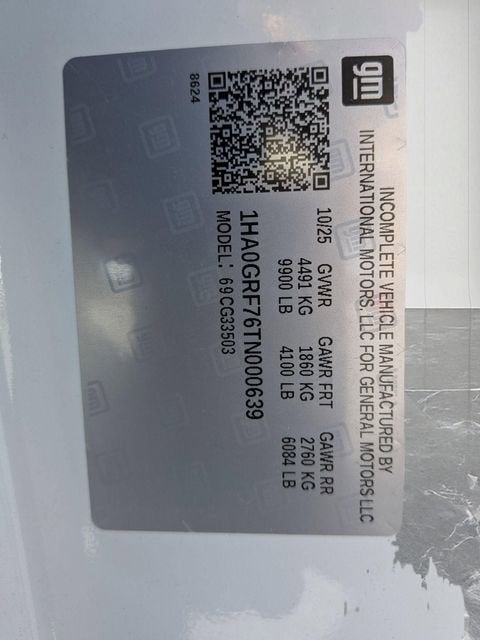 2026 Chevrolet Express Cutaway 3500 1WT