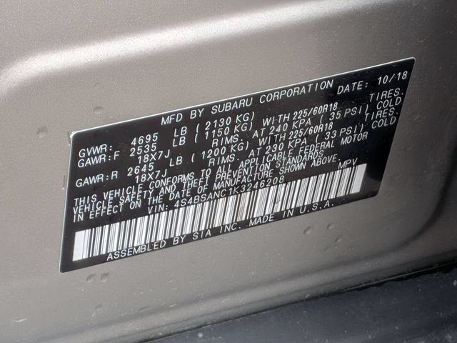 2019 Subaru Outback 2.5i Limited