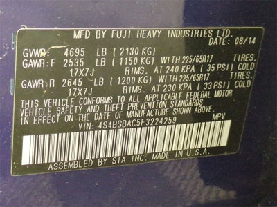 2015 Subaru Outback 2.5i