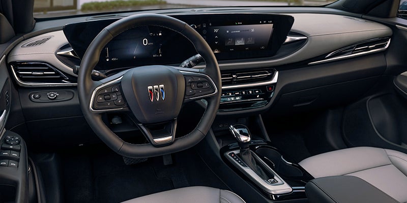The black interior in a 2024 Buick Envista.