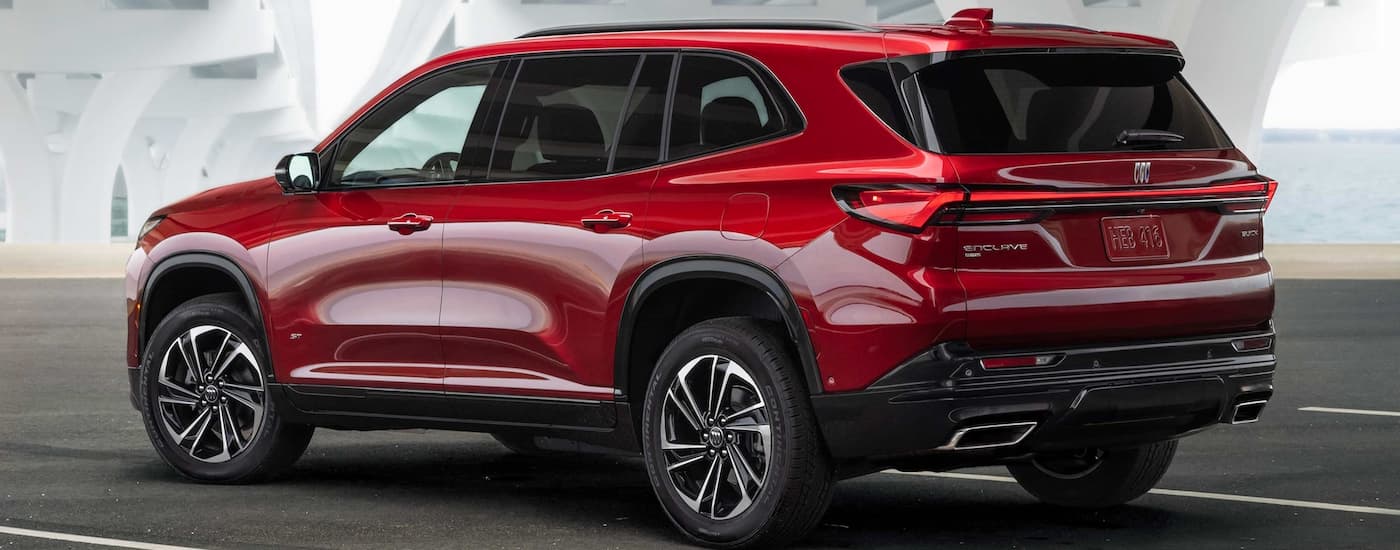 Red 2025 Buick Enclave parked on a parking lot