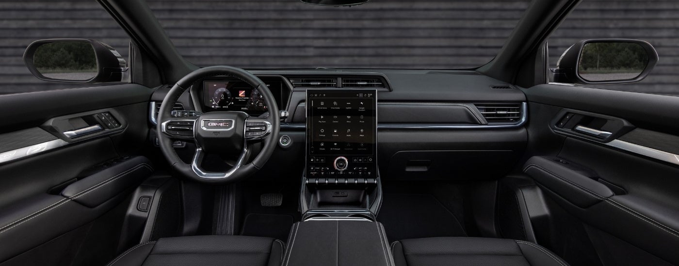 The black interior of a 2025 GMC Terrain.